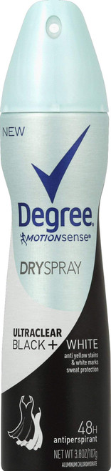 Degree UltraClear Antiperspirant Deodorant Dry Spray, Black+White, 3.8 oz