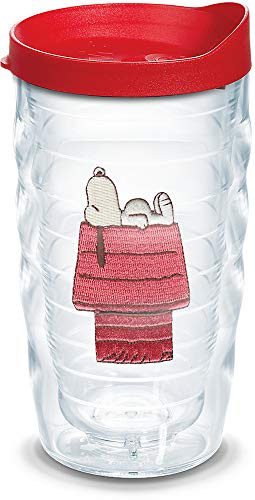 Tervis 1301875 Peanuts Snoopy Insulated Tumbler with Lid, 10 oz Wavy, Clear
