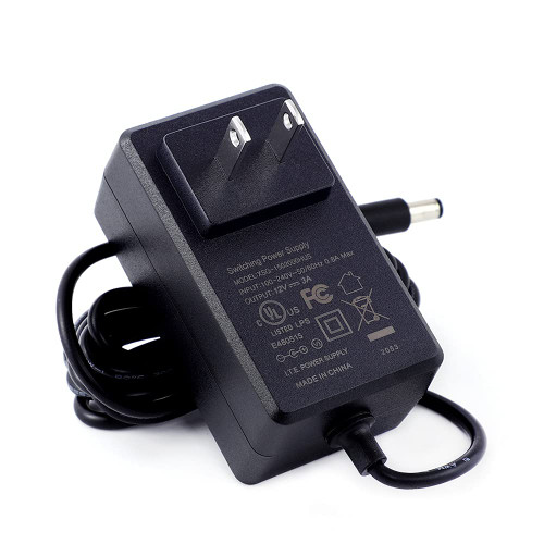 [UL Listed] MIXGOO 12V 3A Power Supply Charger (Input AC 100V-240V, Output DC 12 Volt 3 Amp 36 Watt) Adapter Switching Transformer Converter DC 5.5mm x 2.1mm / 5.5mm x 2.5mm Universal