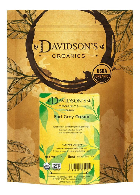 Davidson's Organics, Earl Grey Cream, Loose Leaf Tea, 16-Ounce Bag