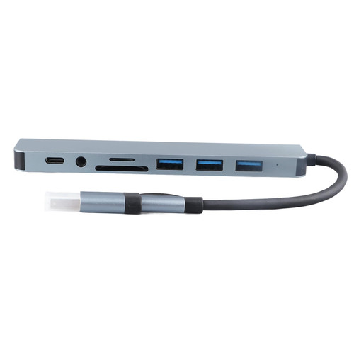 USB C Hub, 8 in 1 USB C Adapter with USB C Port, USB 3.0, SD TF Card Reader, USB C Hub Multiport Adapter for Tablet, Speaker, and Other Type C Devices