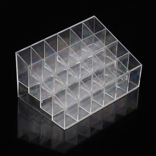 24 Grids Transparent LipStick Holder Display St and Cosmetic Makeup Organizer Makeup Storage Box Nail Polish, Brushes, LipStick