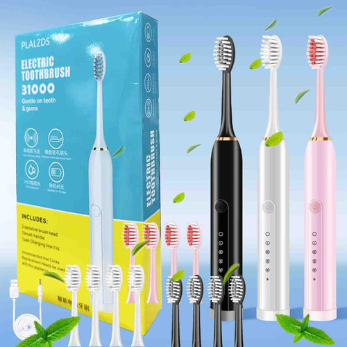 Fufafayo Electric Toothbrush for Adults, Electric Toothbrush with 4 Brush Heads, 6 Cleaning Modes, Smart 20-Speed Timer Electric Toothbrush, Ipx7 Upgraded Rechargeable Electric Toothbrushes Fufafayo Electric Toothbrush for Adults, Electric Toothbrush with 4 Brush Heads, 6 Cleaning Modes, Smart 20-Speed Timer Electric Toothbrush, Ipx7 Upgraded Rechargeable Electric Toothbrushes