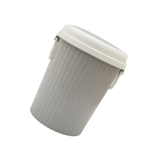 Amosfun Trash Can with Lid Small Trash Can Garbage Cans with Lids Trash Cans Grey Trash Can Bin with Lid Bedroom Trash Kitchen Garbage Can with Lid Bathroom Trash Can Office Simple