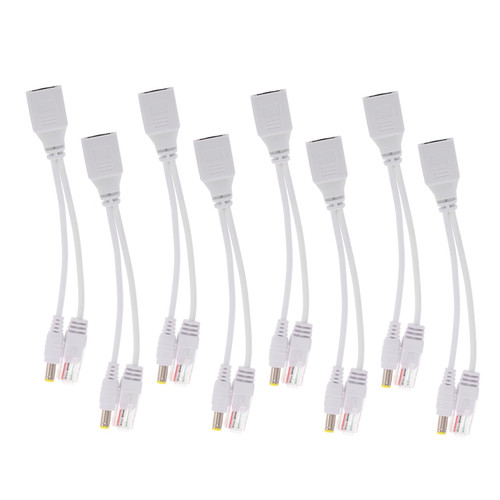 Abaodam 8pcs Separator Line Injector Splitter Splitter Line Electrical Adapters Passive Splitter Kit Passive Injector Ethernet Kit Adapter White Camera Copper Dc