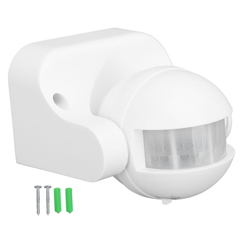 180 Degree Motion Sensor Detector, Wall Mounted Motion Sensor, Automatic Dusk to Dawn Spherical PIR Sensor Outdoor Switch for Home Security LED Light AC 110 to 240V