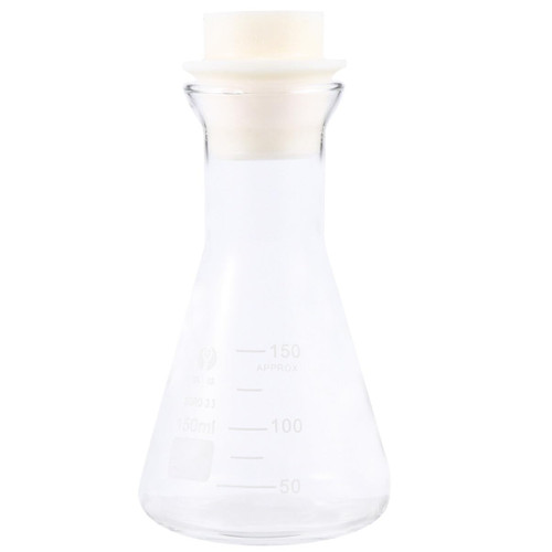 Hemobllo 1pc Erlenmeyer Flask 150ml Test Tubes with Lids Glass Flask Conical Chemistry Glassware Studenglass Potassium Iodide Laboratory Flask Glass Test Tubes Beaker Wide Mouth Student Use
