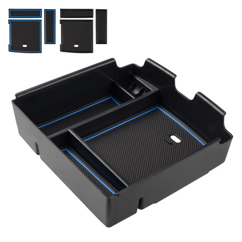 FIILINES Center Console Organizer Compatible with Kia Carnival KA4 MPV 2023 2022 Armrest Storage Box ABS Console Insert Tray Container Carnival Accessories with Blue Mats and Black Mats FIILINES Center Console Organizer Compatible with Kia Carnival KA4 MPV 2023 2022 Armrest Storage Box ABS Console Insert Tray Container Carnival Accessories with Blue Mats and Black Mats