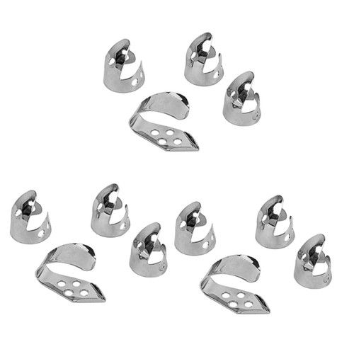 ERINGOGO 12 Pcs Guitar Pick Adjustable Guitar Finger Picks Kalimba Nail Picks Thumb Picks for Guitar Pipa Fingerpick Saddle Thumb Pick Banjo Picks Lute Multifunction Stainless Steel Metal