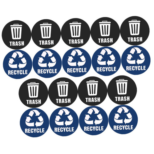 Cabilock 1 Set Self Adhesive Recycling Stickers Trash Can Symbol Trash Bin Label Recycle Symbol Sticker Trash Can Sticker Waste Management Sticker Recycling Bin Labels PVC