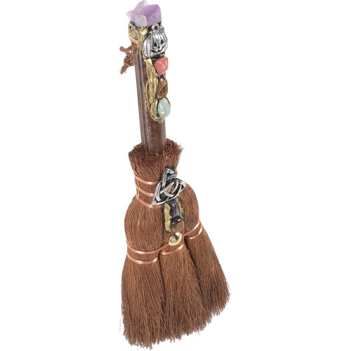 ABOOFAN Halloween Decorations Mini Broom Witch Charms Halloween Hanging Decor Decorative Broom Pendant Witch Broom Witch Altar Broom Ornaments Crystal Decorate Wooden The Witch Natural
