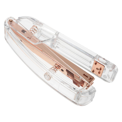 Operitacx 1pc Transparent Stapler Desk Staplers Cut Stapler Office Space Stapler School Desktop Stapler Effort Desk Stapler Manual Stapler Hand Stapler Plastic Stapler Booklet Student