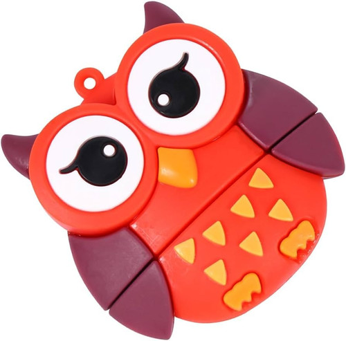 2.0 Red Owl Bird 16GB USB External Hard Drive Flash Thumb Drive Storage Device Cute Novelty Memory Stick U Disk Cartoon Animal