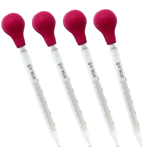 OESS Thick Glass Graduated Dropper Pipettes with Rubber Caps 10ml 4PCS OESS Thick Glass Graduated Dropper Pipettes with Rubber Caps 10ml 4PCS