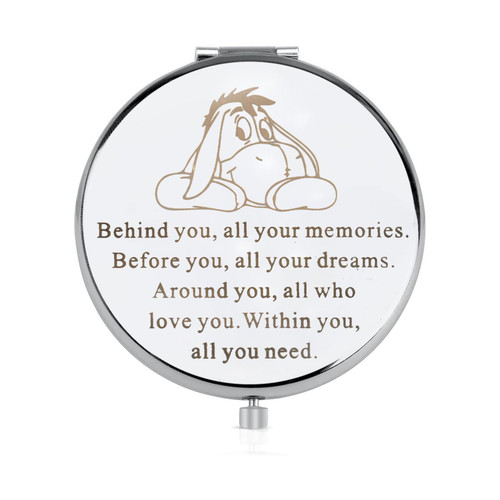 FEELMEM Eeyore Inspirational Gift Behind You All Your Memories Movie Compact Mirror Cartoon Eeyore Fans Gift