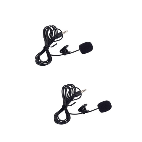 ERINGOGO 2pcs Microphone Loudspeakers Portable 3.5mm Plug Clip-on Omnidirectional Condenser Lapel Mic Wired Mini Amp Mini Speaker Portable Mic USB Mic Mini Mic Portable Clip Wireless