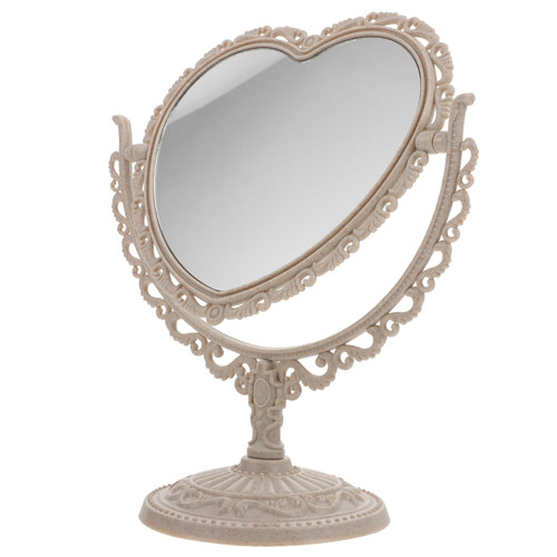 DOITOOL Rotating Vanity Mirror Vintage Mirror for Desk Tabletop Mirror Double-Sided Rotatable Dressers Decor Desktop Double-Side Makeup Mirror Miss European Desk Mirror Plastic