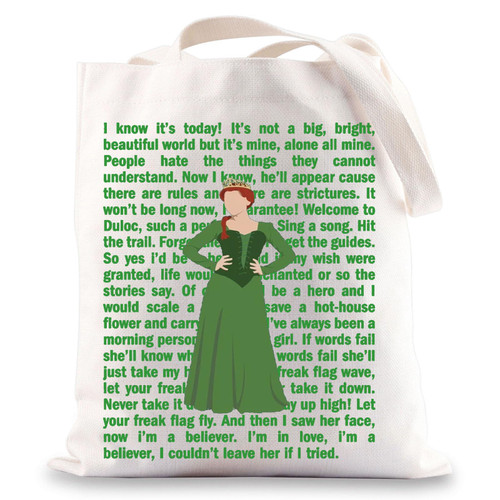 BWWKTOP Shrek Fiona Musical Tote Bag Fiona Princess Fans Gifts Shrek Broadway Musical Shoulder Bag (I know it's)