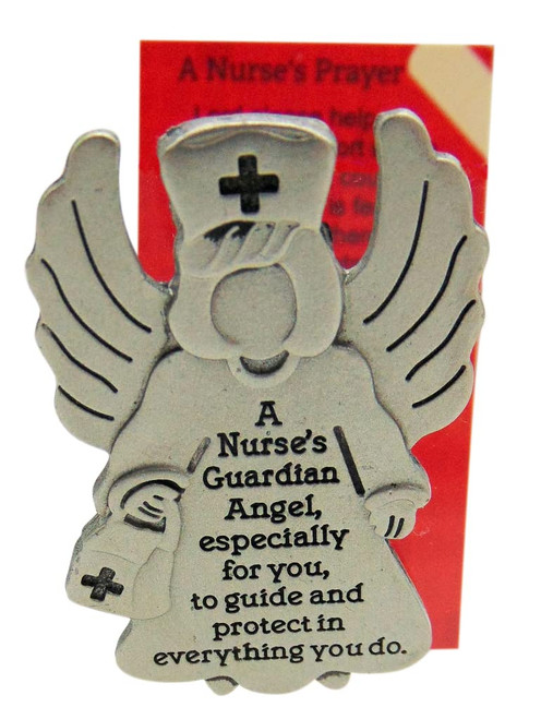 Westmon Works Nurse Visor Clip Guardian Angel Nurses Car Decoration Set with Prayer Card