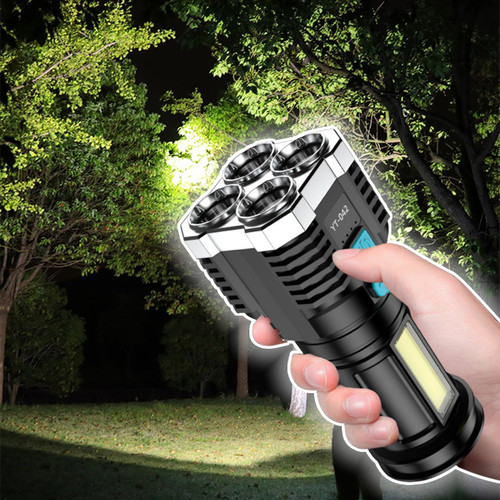 Qaailabf Super Bright Led Flashlight, Portable Flashlights with 4 Lights Modes for Outdoor Lighting Emergency Backup Lights, Small Bright Flashlight, USB Led Rechargeable Flashlight