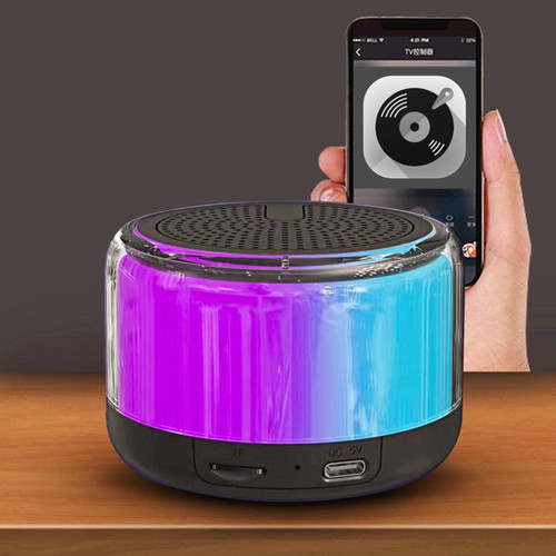 Lovskoo Dazzling Bluetooth Speakers Ipx 4 Waterproof Outdoor Speakers with Bluetooth 5.3, RGB Light, Stereo Sound, Wireless Speaker for Party, Home, Holding Meetings, Portable Speaker