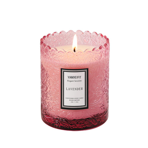 YAMXEIFIT Lavender Candle Natural Soy Wax Candle Scented Candles Gift for Women Stress Relief Candle Aromatherapy Candles Birthday Mother's Day Christmas Gifts