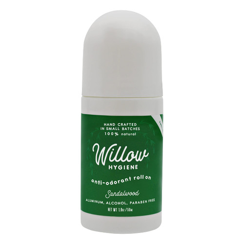Willow Hygiene, Willow Body, Sandalwood, Natural deodorant, aluminum free, alcohol free, Deodorant substitute, 1.7 oz. roll on