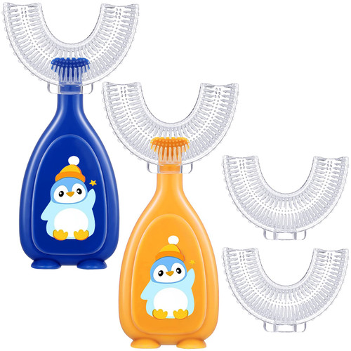U Shaped Kids Toothbrushes 2 Pcs Whole Mouth Toothbrush Age 2-6 Soft Teeth Cleaning Baby Toothbrush 360 Degrees Toddler Toothbrush U Shaped Toothbrush with 2 Pcs Silicone Brush Heads (Cool Style) U Shaped Kids Toothbrushes 2 Pcs Whole Mouth Toothbrush Age 2-6 Soft Teeth Cleaning Baby Toothbrush 360 Degrees Toddler Toothbrush U Shaped Toothbrush with 2 Pcs Silicone Brush Heads (Cool Style)