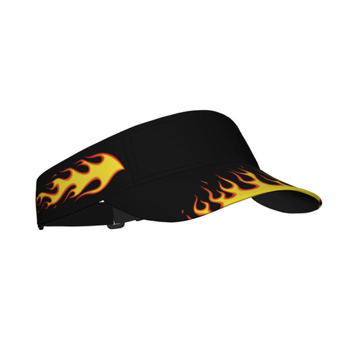 Stylish Fire Flame Print Visor Cap Sun Hat for Women Men Teens for Sport Beach Tennis Golf Running Hiking Adjustable Cap