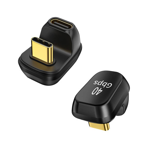 STEZHOU USB C Adapter 2 Pack, U Shape Type C Male to Female Adapter Extender Support 100W Fast Charging 40Gbps Data Transfer 8K@60Hz Video Output for Laptop, Tablet, Mobile Phones