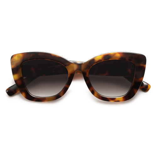 SOJOS Retro Chunky Cateye Sunglasses Women Classic Vintage Trendy Shades Sunnies Gafas de sole UV400 Protection SJ2190 Brown