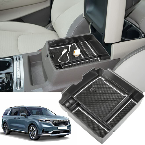 Salusy Center Console Organizer Tray Compatible for 2022 2023 2024 Kia Carnival KA4 MPV Interior Accessories Armrest Secondary Storage Box Salusy Center Console Organizer Tray Compatible for 2022 2023 2024 Kia Carnival KA4 MPV Interior Accessories Armrest Secondary Storage Box