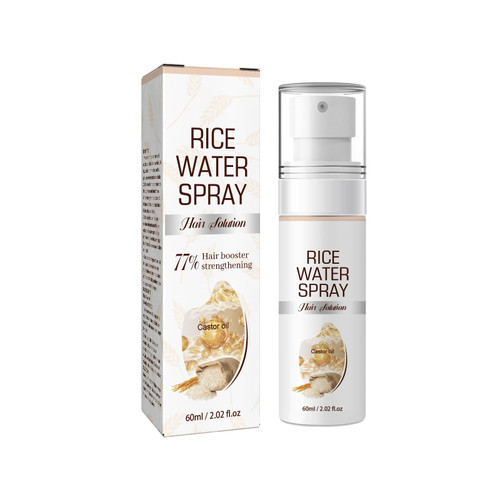 Rice Water for Hair Growth,Rice Water Spray for Women and Men,Hair Growth Serum with Castor Oil Rice Water for Hair For All Type Hair Anti-Thinning Hair Growth Serum for Men & Women 2.02 FL