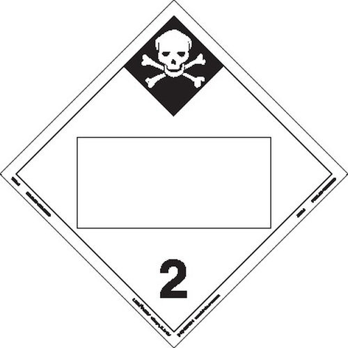 Labelmaster ZVR28 Inhalation Hazard 2 Hazmat Placard, Blank, Removable Vinyl (Pack of 25)