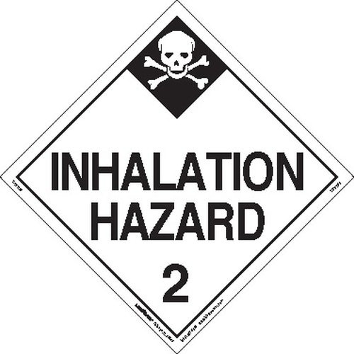 Labelmaster Z-PSR28 Inhalation Hazard 2 Hazmat Placard, Worded, Removable Vinyl (Pack of 25)