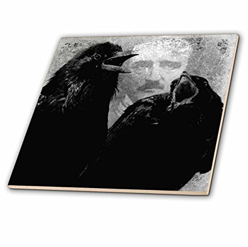 3dRose ct_130450_1 Poe Ravens Grunge Digital Art by Angelandspot Ceramic Tile, 4-Inch 3dRose ct_130450_1 Poe Ravens Grunge Digital Art by Angelandspot Ceramic Tile, 4-Inch