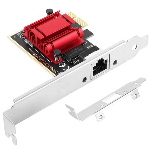 Euqvos 2.5Gb Network Card PCIe Realtek RTL8125B Chip 2500/1000/100Mbps 2.5GBase-T Network Adapter RJ45 LAN Support PXE Pour Windows/Linux/MAC