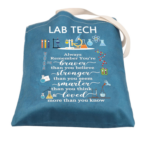 CMNIM Lab Technician Gifts Lab Tech Tote Bag Medical Lab Tech Gifts Laboratory Gifts Science Lab Gifts for Teacher Student Tote Bag (Lab Tech Tote Bag blue)