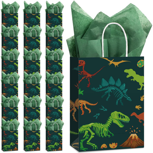 Capoda 16 Pcs Dinosaur Party Favor Bags Dino Gift Bags with Handle Dinosaur Party Bags with Tissue Paper for Boy Girl Dino Themed Treat Candy Goodies Bags for Birthday Baby Shower Party Decor Supplies Capoda 16 Pcs Dinosaur Party Favor Bags Dino Gift Bags with Handle Dinosaur Party Bags with Tissue Paper for Boy Girl Dino Themed Treat Candy Goodies Bags for Birthday Baby Shower Party Decor Supplies