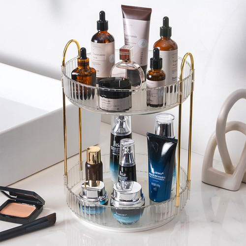 360 Rotating Makeup Organizer, Bathroom Makeup Cosmetic Display Case for Bedroom Dresser, Vanity Countertop Spinning Round Cosmetics Storage for Perfume Lotions Skin Care Lipsticks 2 Tier 360 Rotating Makeup Organizer, Bathroom Makeup Cosmetic Display Case for Bedroom Dresser, Vanity Countertop Spinning Round Cosmetics Storage for Perfume Lotions Skin Care Lipsticks 2 Tier