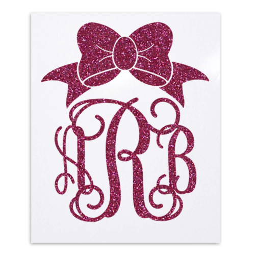 GLITTER Bow Vine Monogram Decal Sticker for Cups Yeti Tumblers Laptop Car Windows Tablets Etc. GLITTER Bow Vine Monogram Decal Sticker for Cups Yeti Tumblers Laptop Car Windows Tablets Etc.