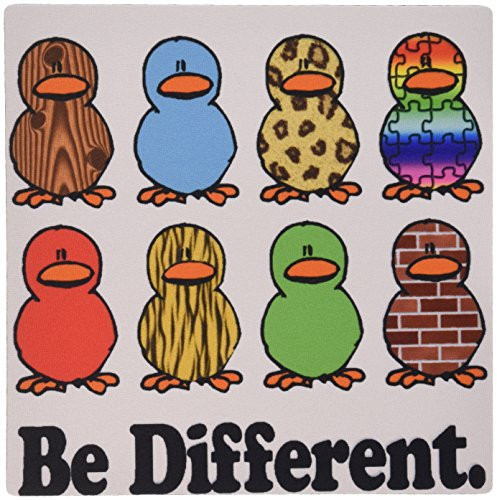 3dRose LLC 8 X 8 X 0.25 Inches Cute Be Different Patterned Ducks Mouse Pad (mp_102597_1)