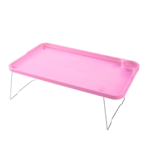 WOMENQAQ Bed with Laptop Table Lazy Small Table Student Dormitory Table Folding Table Folding Dresser Small Dining Table Dish Drying Rack Wooden Small (Red, A)