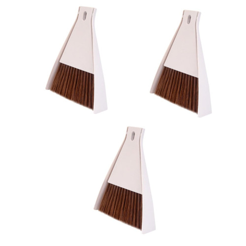 SOLUSTRE 3pcs Desk Cleaning Tool Mini Broom Desk Cleaning Sweep Mini Dustpan and Brush Keyboard Brush Set Desktop Household Office Desk Broom Set Small Broom Dustpan Computer