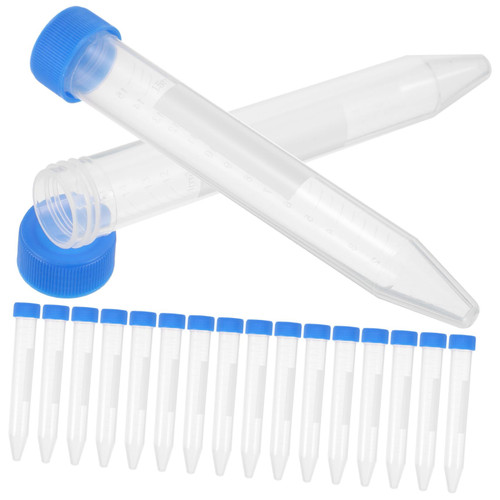 JECOMPRIS 50pcs Centrifuge Tube Centrifugal Tube Vials Scientific to Go Containers with Lids Conical Tube Small Sample Tubes Plastic Container with Lid 15ml Test Tube Pp Beaker Scale