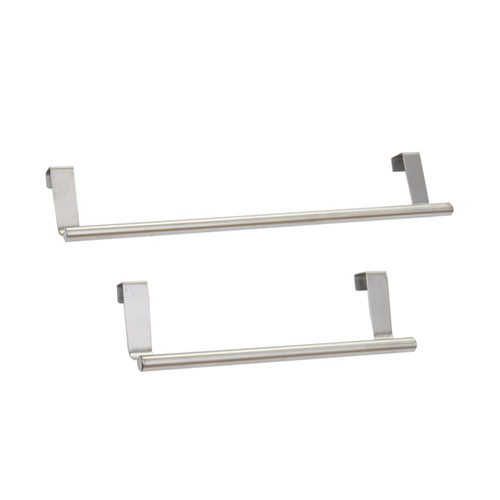 Anneome 2pcs Cabinet Towel Holder Bathroom Towel Hanger Kitchen Dish Rack Stainless Steel Towel Hanger Over The Cabinet Towel Hanger Over The Door Towel bar Towel Rack No Punching