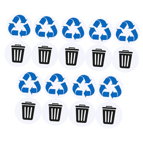 Alipis 1 Set self Adhesive Recycling Stickers Trash can Sticker Garbage can Sticker Trash Recycling Decal Recycle and Trash Logo Symbol Rubbish bin Label Recyclable PVC Category Stickers