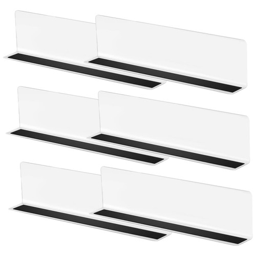 TIDTALEO 6pcs Shelf Divider Cabinet Shelves Wood Closets Shelf Separator Plastic Shelf separators Wooden Shelf separators Drawer dividers Magnetic Shelves Magnetic Stripe The pet Clothing
