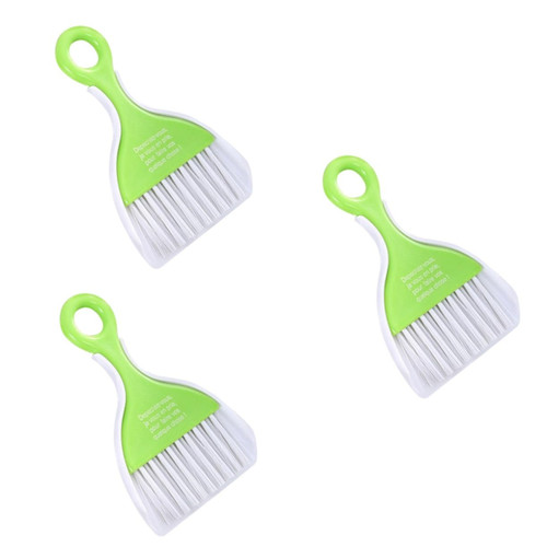 NIYANGLE 3pcs Mini Sweeping Brush Table Sweep Brush Handheld Brush Mini Countertop Brush Small Broom and Dustpan Mini Desktop Brush Table Sweep Broom Mini Dust Pan Computer Brush Clean