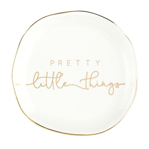 Santa Barbara Design Studio Lili + Delilah Ceramic Trinket Tray, 4.5-Inch Diameter, Pretty Little Things